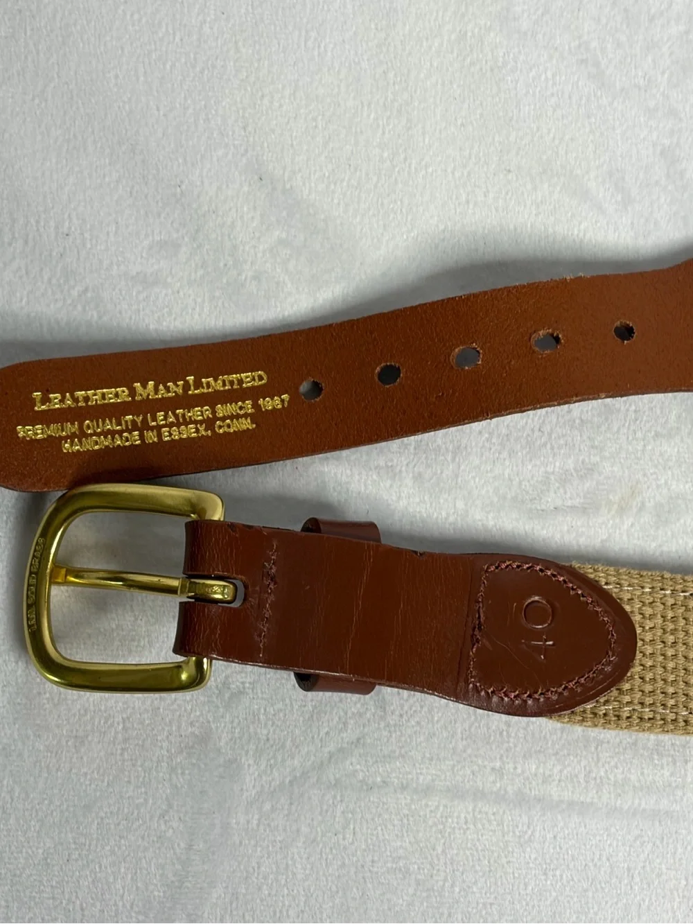 Men's Size 40 Bourbon Bottle Motif  Belt Leather Man Ltd Leather